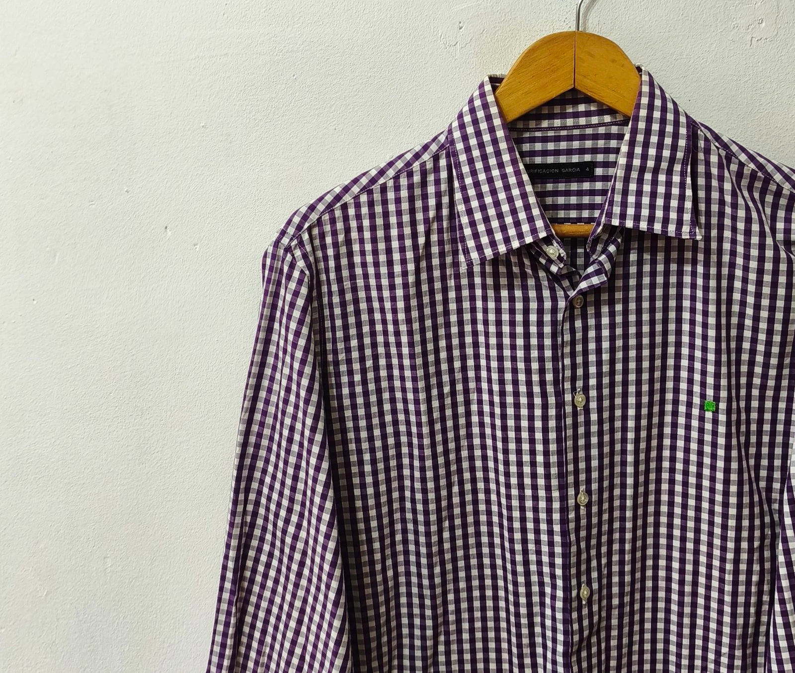 Camisa de cuadros morado y blanco Purificación García hombre Talla 4 – photo 5